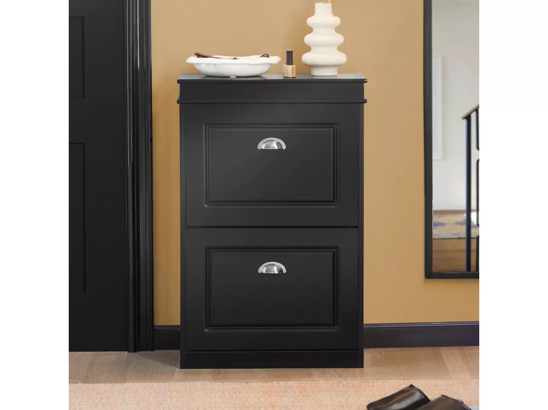 Meuble de Rangement à Chaussures Armoire à Chaussures Commode à Chaussures 2 abattants, FSR78-SCH