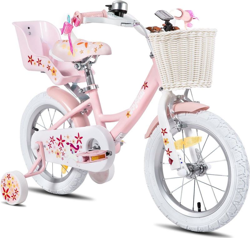 Joystar - Unicorn - Kinderfiets - Roze - 12 Inch - Met Mand en Zijwieltjes