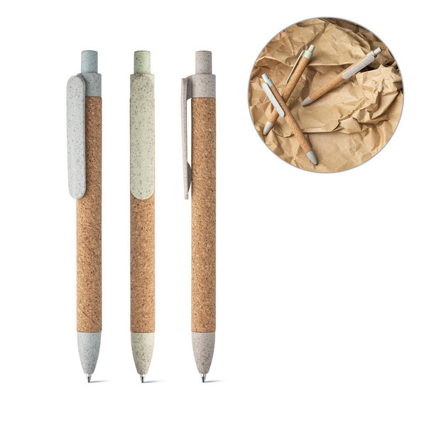hi!dea 91795 - Stylo à bille en liège et Fibre de paille de blé