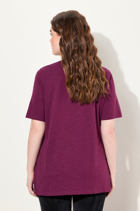 T-Shirt, Smokstreifen, Rundhals, Halbarm, Biobaumwolle