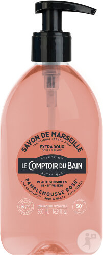 Le Comptoir Du Bain Savon Liquide De Marseille Pamplemousse Rose Peaux Sensibles 500ml