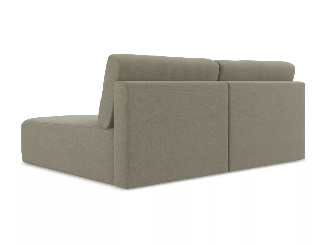 Canapé d’angle 3 places droit sans accoudoir convertible en Strukturstoff - beige foncé - KONA