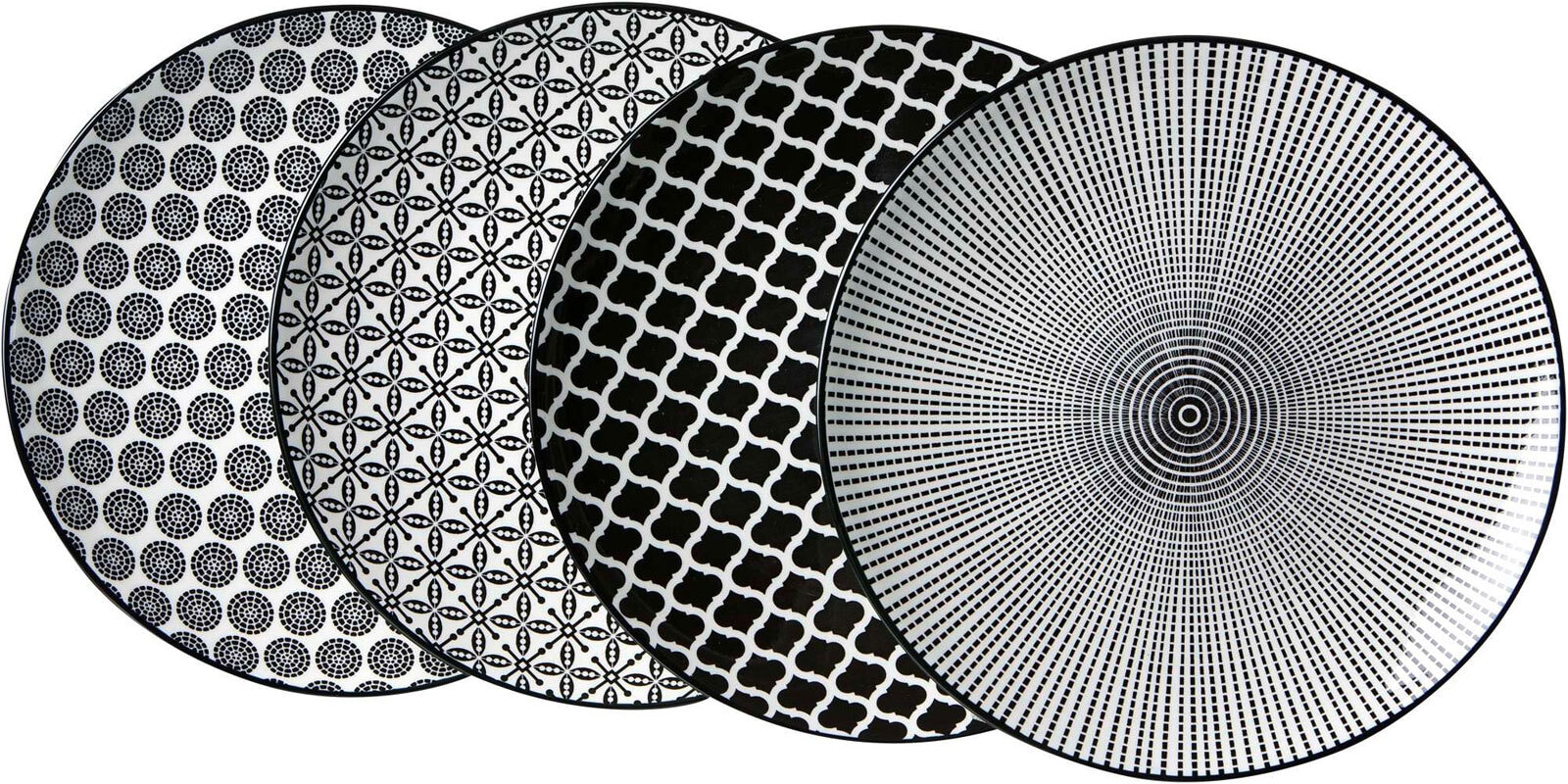Ritzenhoff & Breker Speiseteller Takeo 4er Set schwarz/ weiß