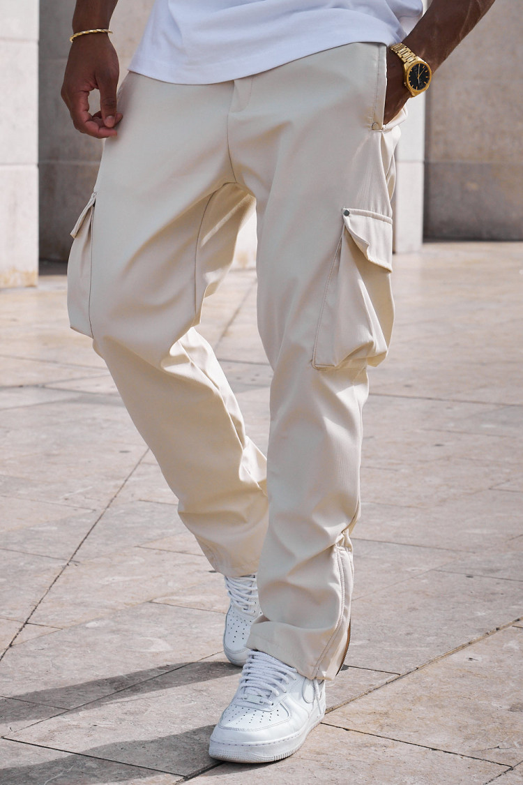 Pantalon cargo beige