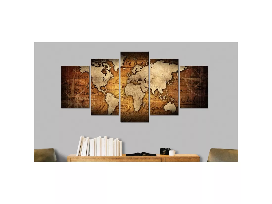 Tableau carte ambre - 100 x 50 cm