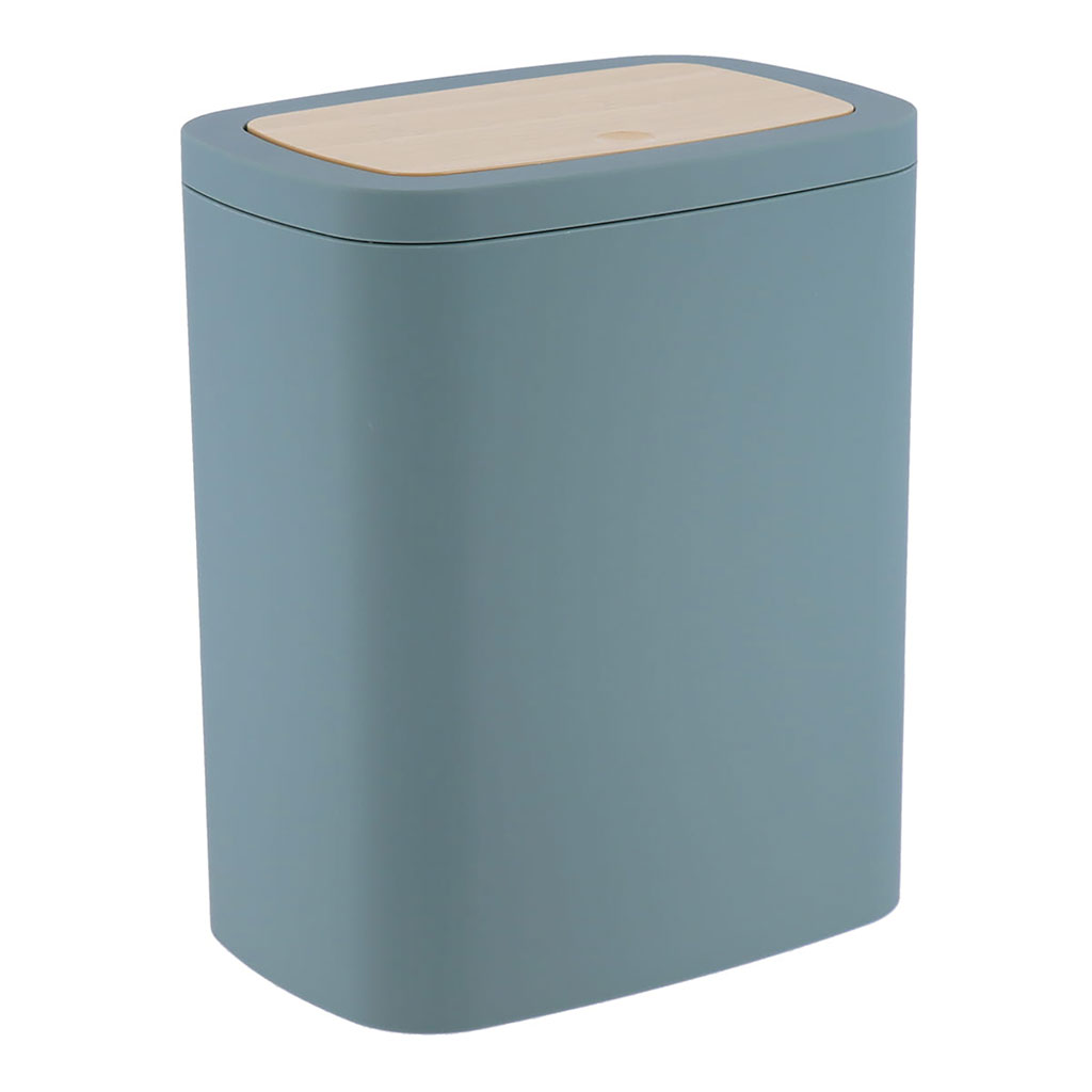 Poubelle rubber façon bambou vert 5L