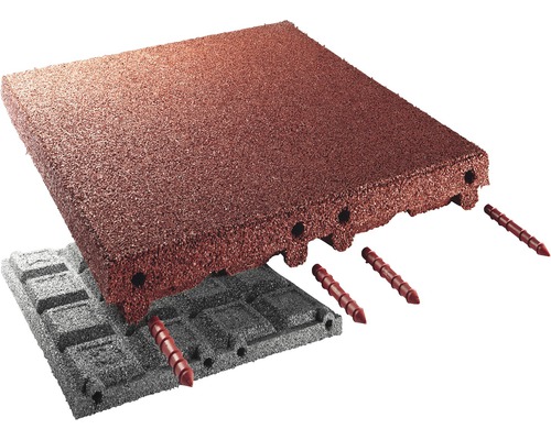 Terrasoft valbeveiligingsmat, 5 m², 50 x 50 x 8 cm, rood