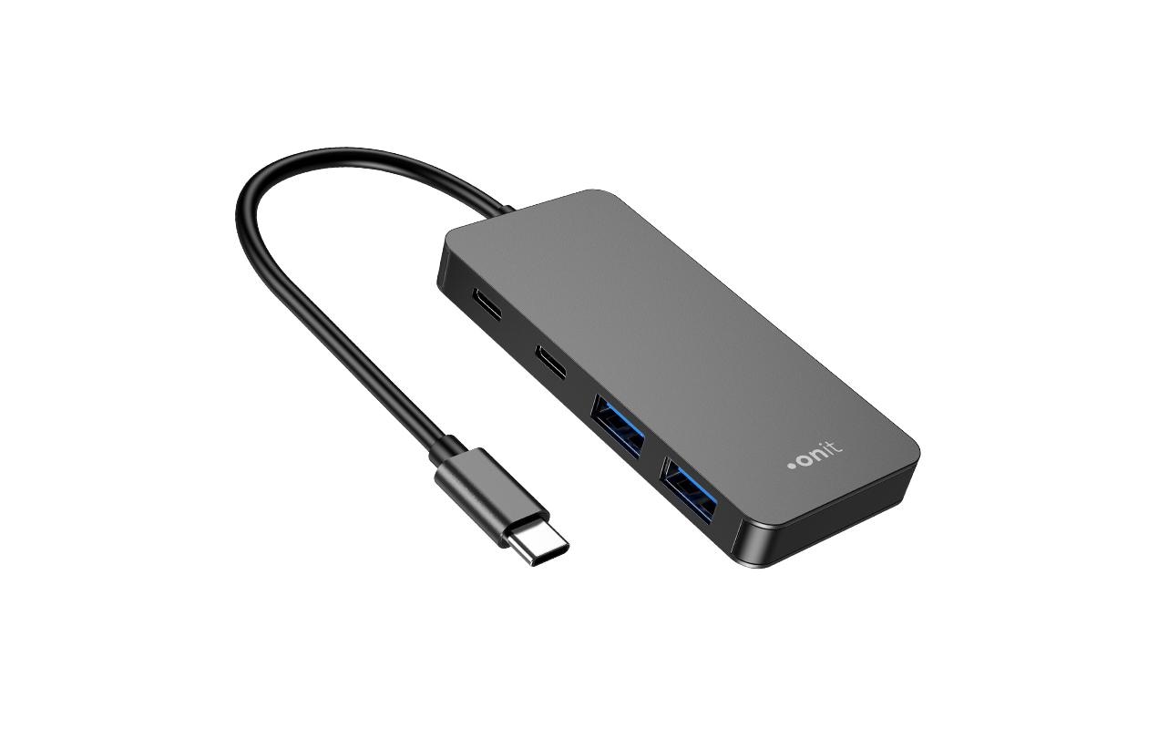 USB-C-Hub 2A2CLeichter und kompakter Hub mit 2 USB-A- und 2 USB-C-Ports