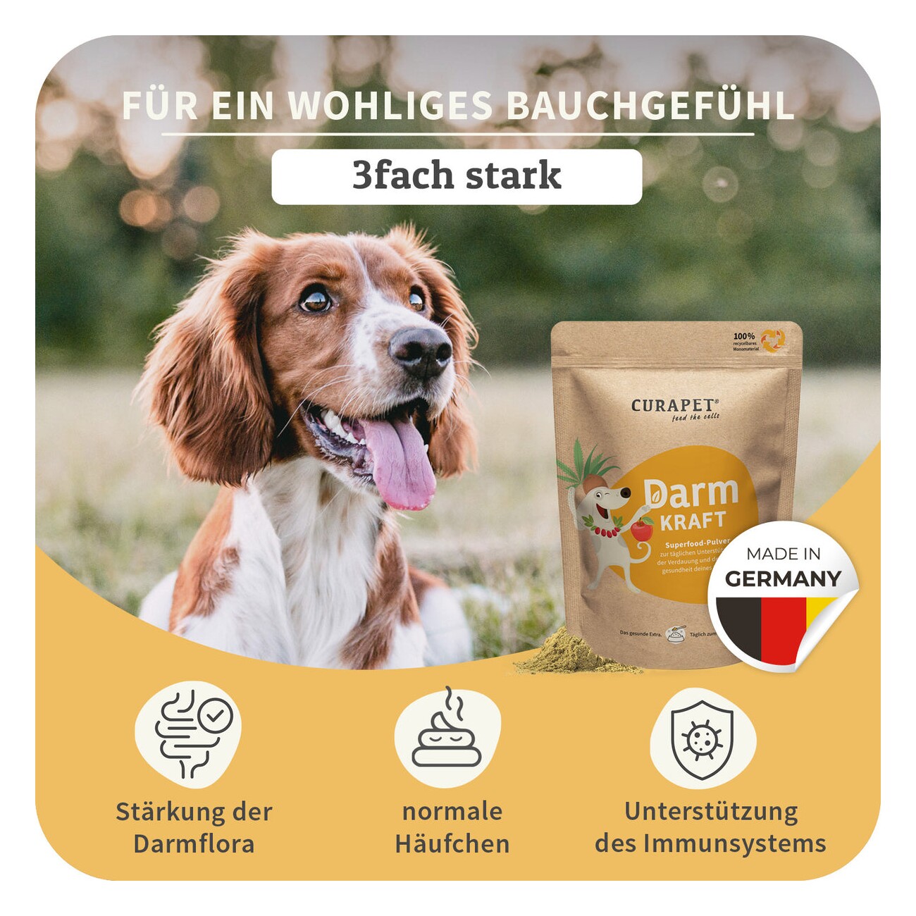 CURAPET Bio Verdauungspulver mit Prä- und Probiotika - DarmKraft 200g