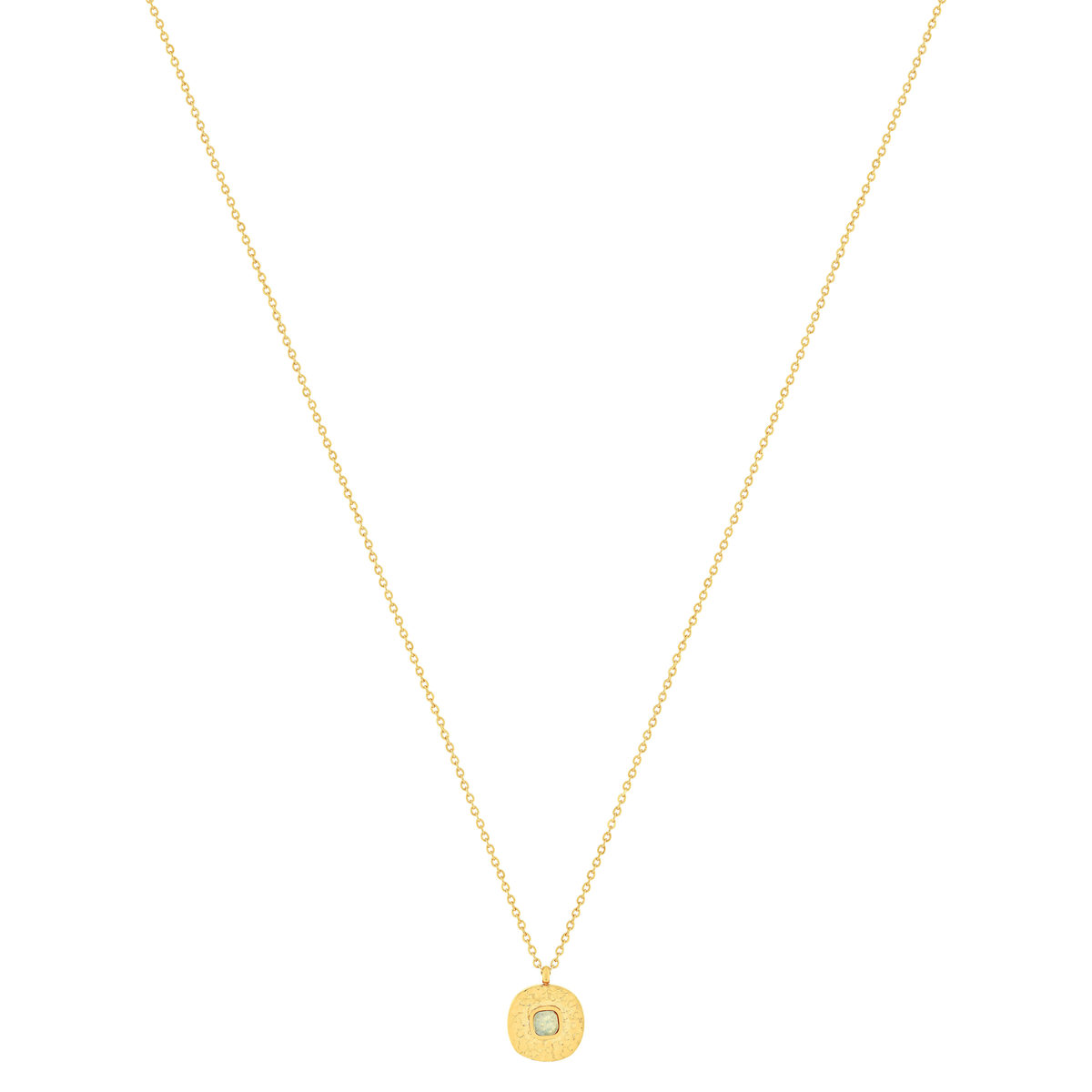 Collier acier doré aventurine 45 cm