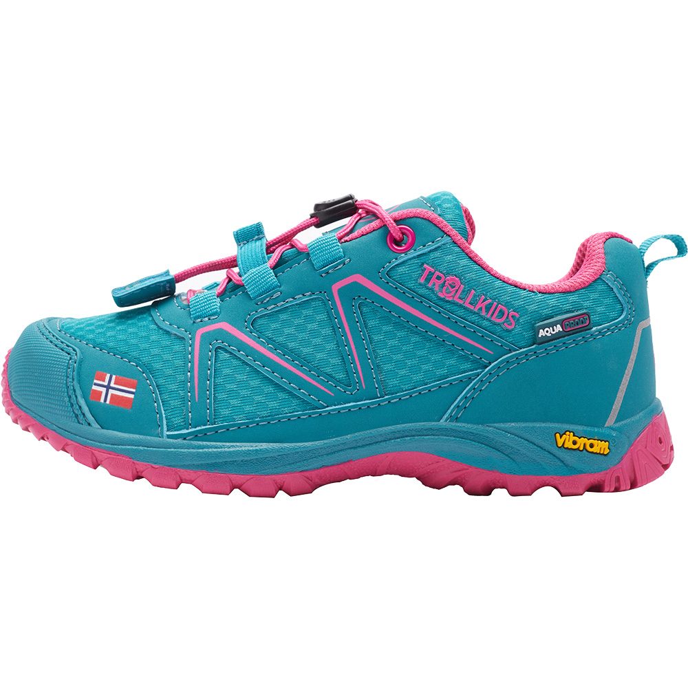 Trollkids Skarvan Hiker Low Wanderschuh Kinder smaragd rubine red