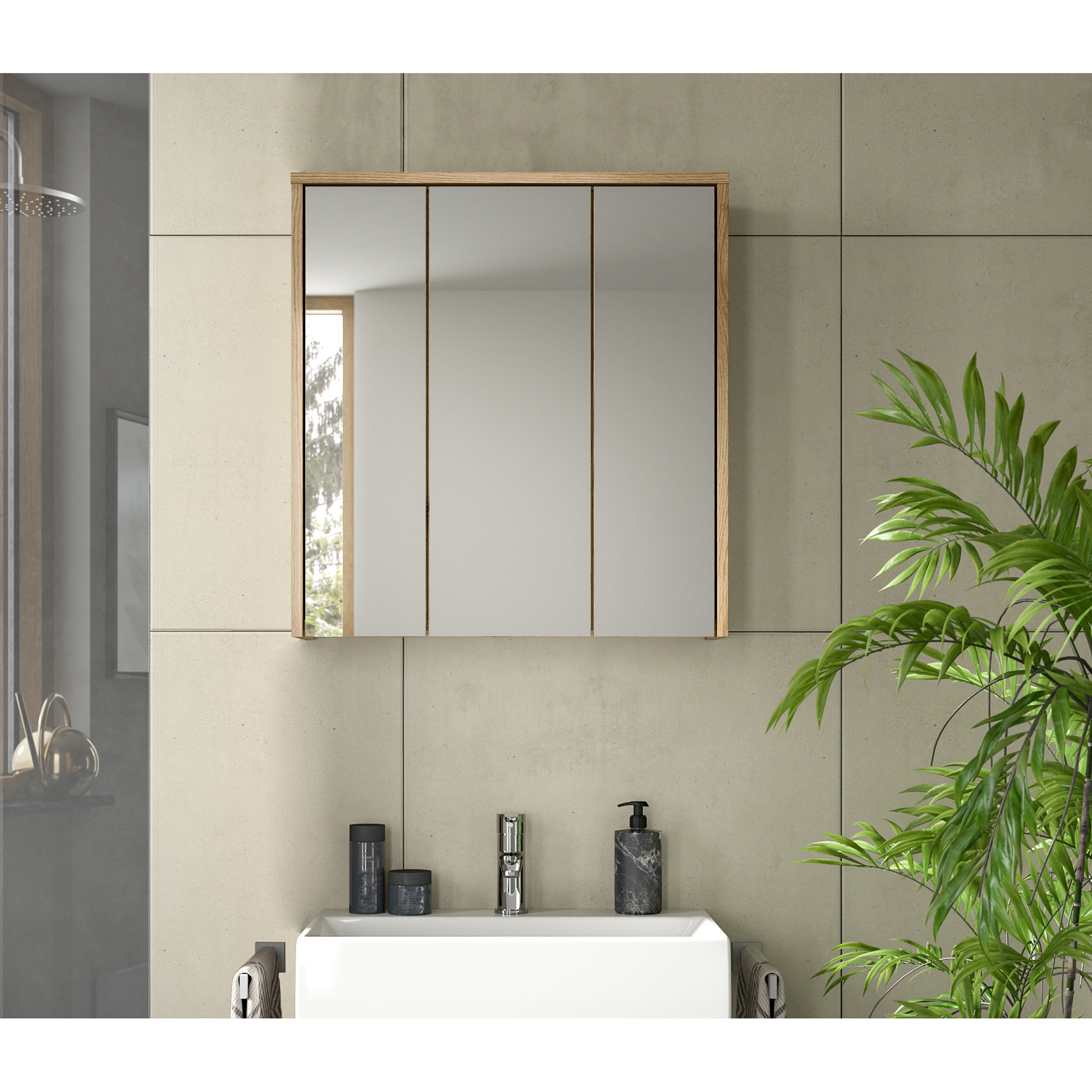 Spiegelschrank ZENO - Evoke Oak - 64 cm