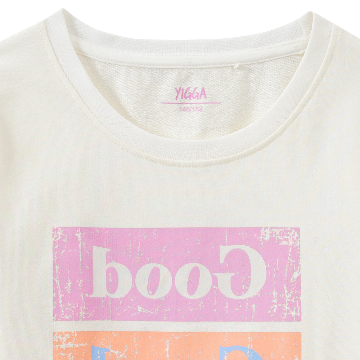 Yigga Mädchen T-Shirt aus Bio-Baumwolle cremeweiss