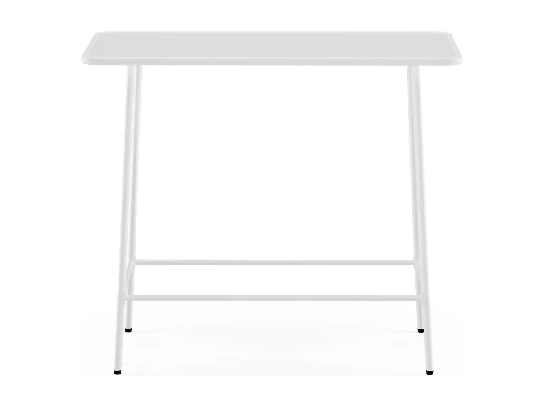 Table haute de jardin L.120 cm en métal - Blanc - MIRMANDE de MYLIA