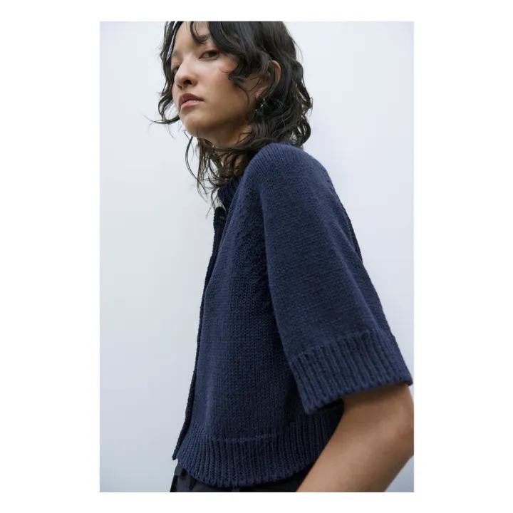 Cordera Gilet Manches Courtes Boutonné | Bleu marine