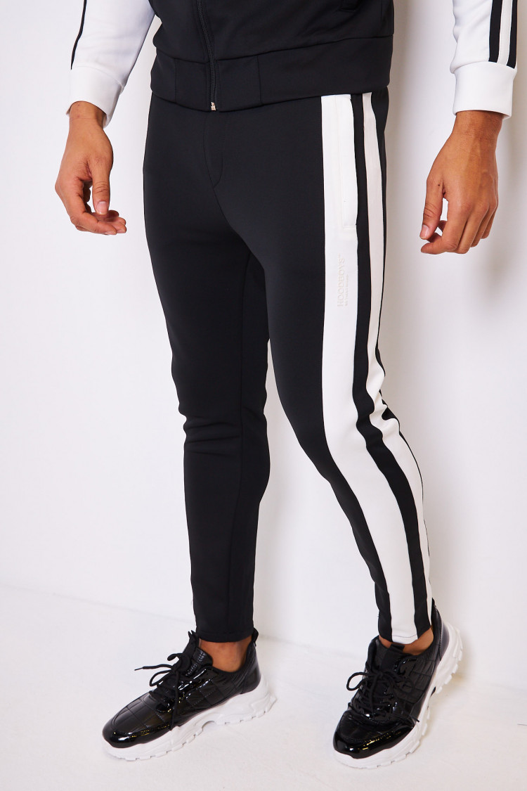 Ensemble bicolore noir/blanc veste + pantalon de jogging