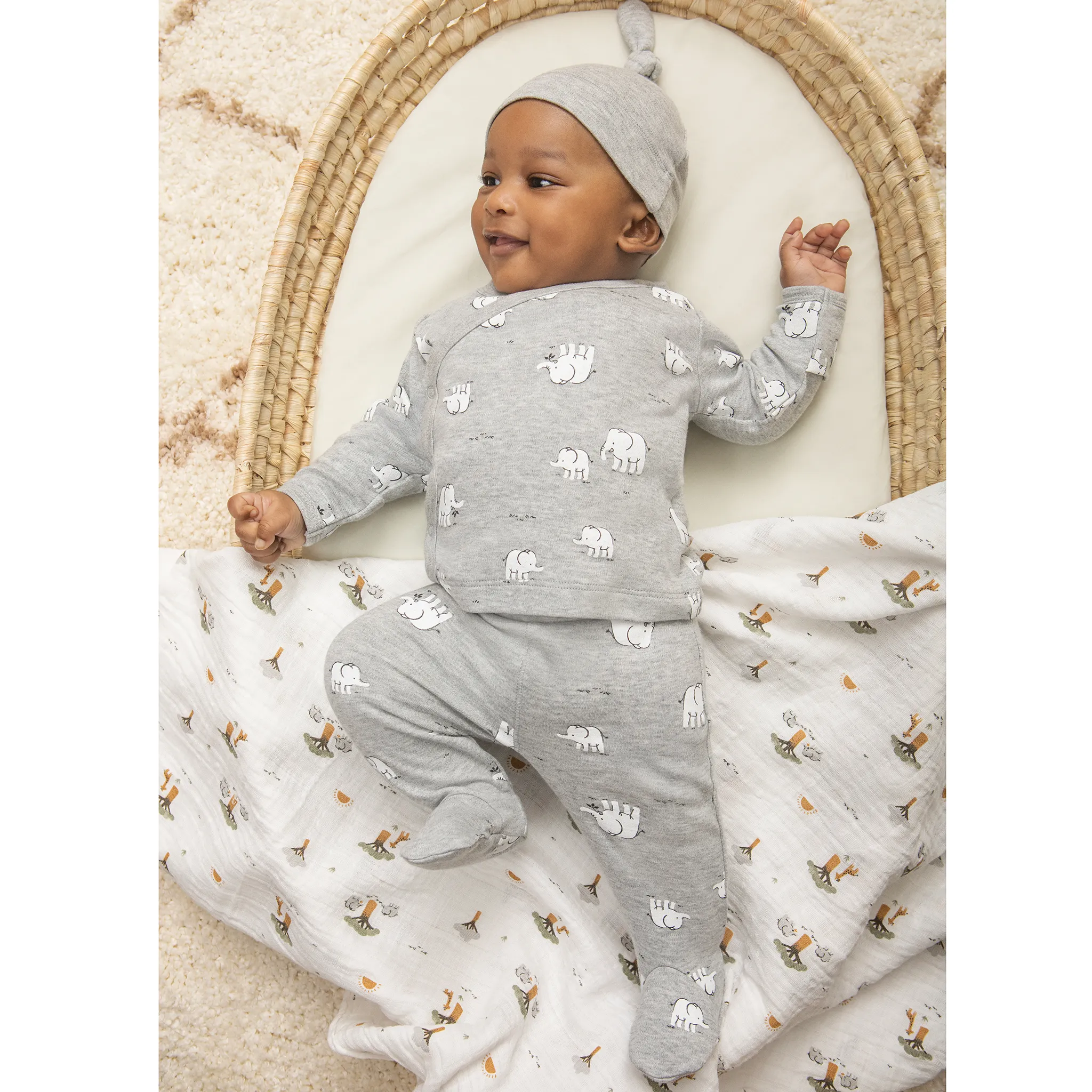 Petit Lem Ensemble de 2pcs Éléphants 0-9mois
