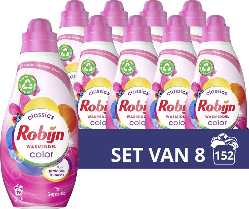 Robijn - Klein & Krachtig Classics - Vloeibaar Wasmiddel - Kleur - 152 Wasbeurten