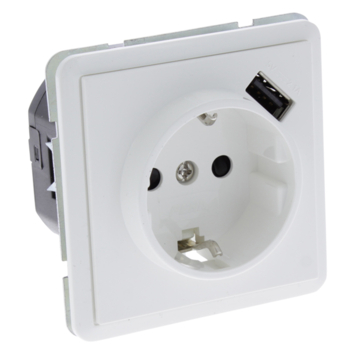 Peha Standard enkel geaard stopcontact met USB-A poort wit