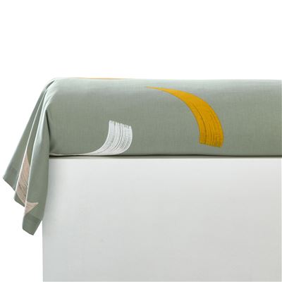 Linge de lit motif coups de pinceau - BECQUET CRÉATION