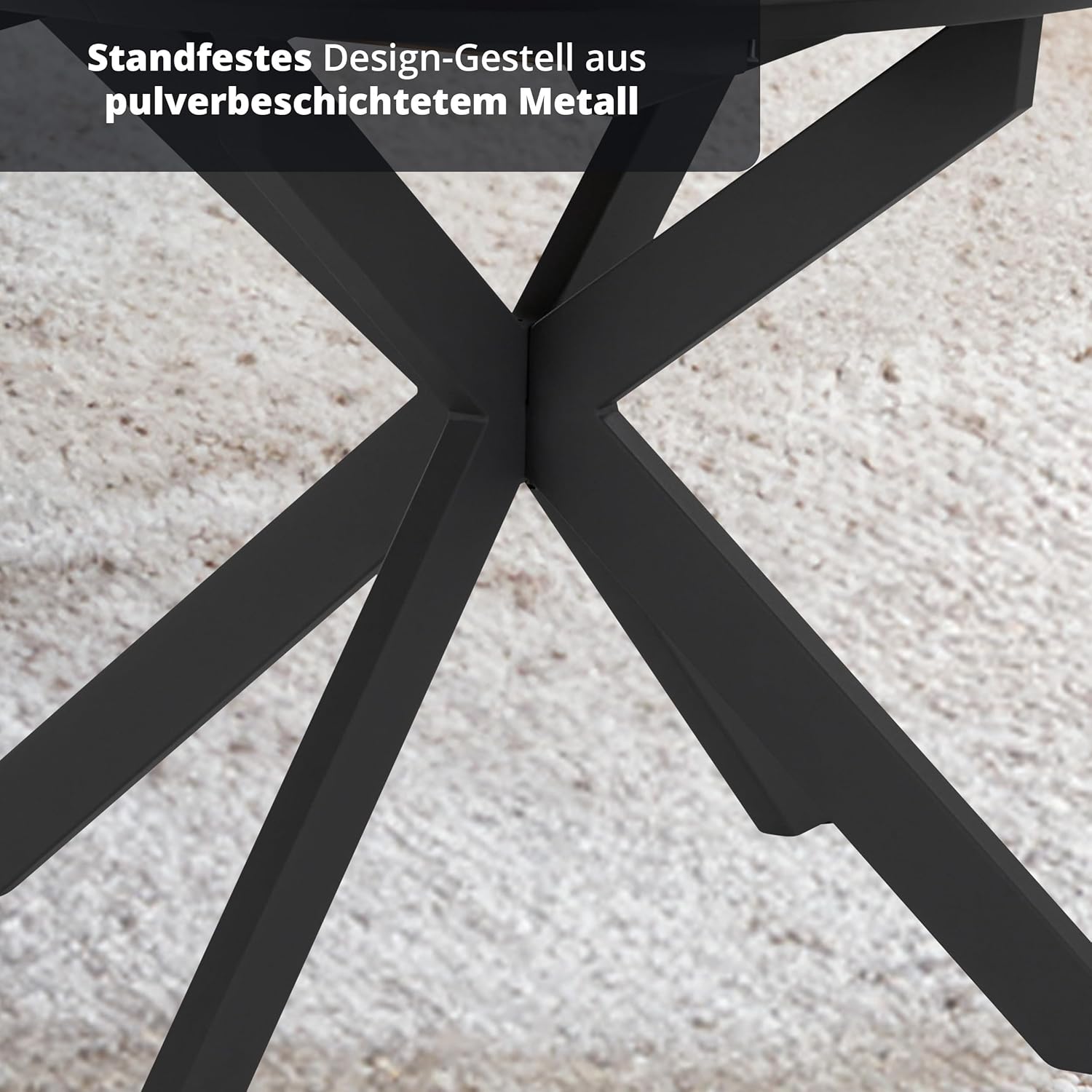 KHG Esstisch ausziehbar Küchentisch rund 110-150 cm mit Butterfly-Auszug für 4-6 Personen - Metall Sterngestell, Tischplatte Holzwerkstoff beschichtet, Schweizer Kante, Eiche Optik