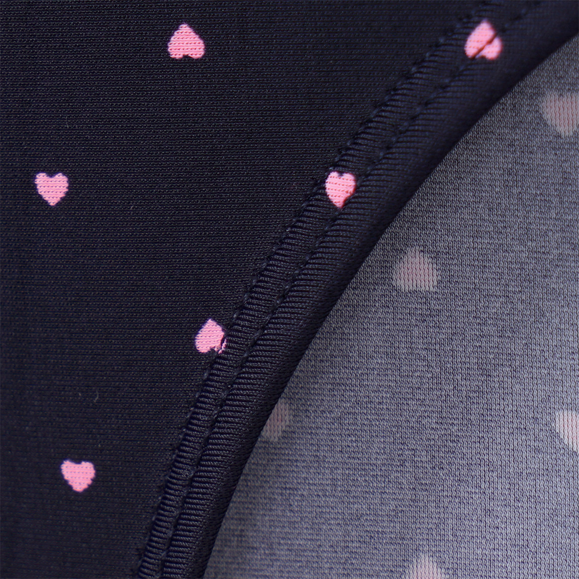 Mädchen Badeanzug mit Herzchen lila / dunkelblau / rosa
