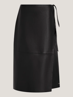 Saia midi envelope de couro
