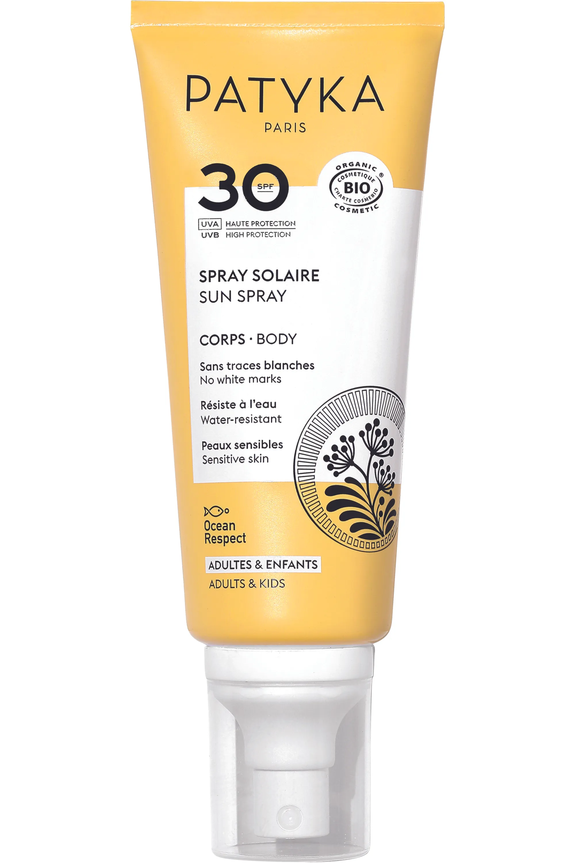 Patyka Spray solaire minéral corps SPF30-100 ml