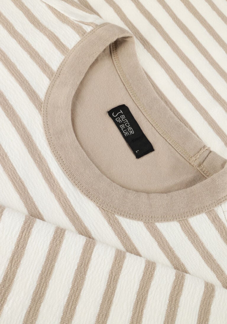 BUTCHER OF BLUE beige butcher of blue trui gaspard stripe crew