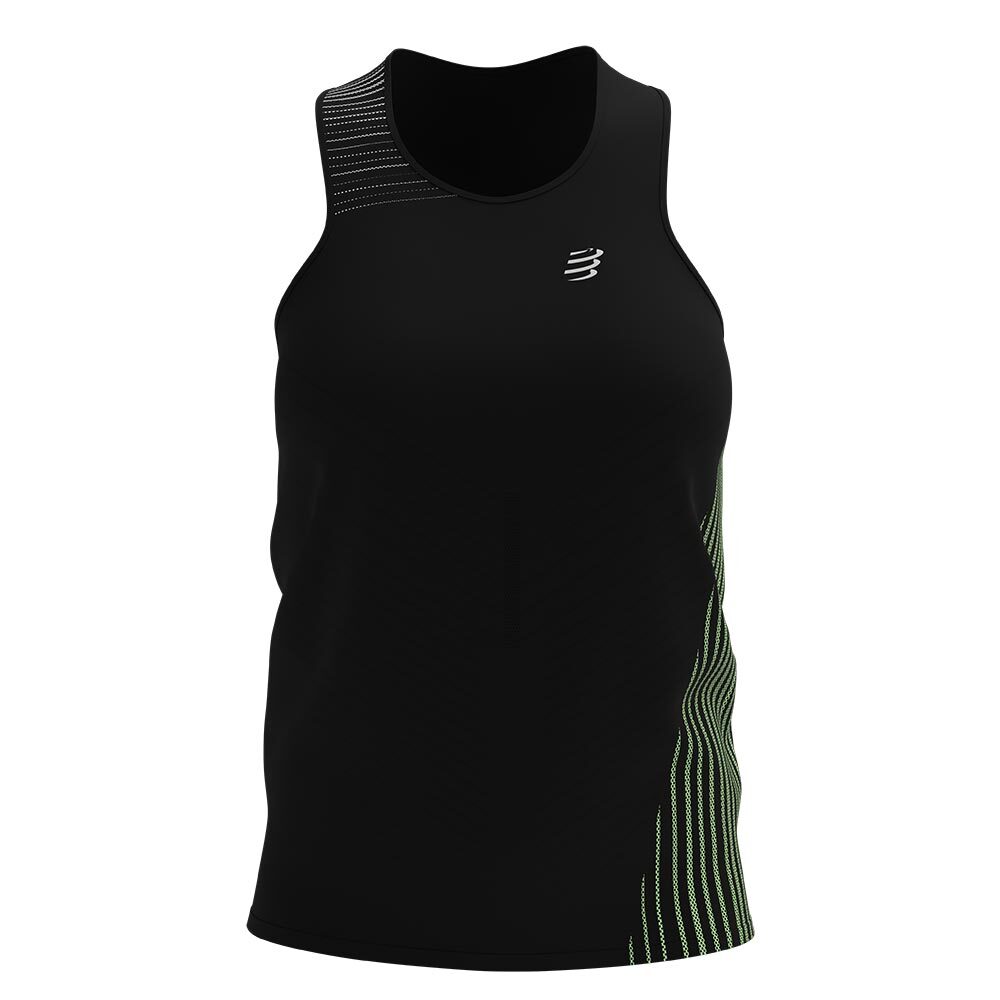 Compressport Performance Hardloopshirt Zonder Mouwen Zwart/Groen Dames