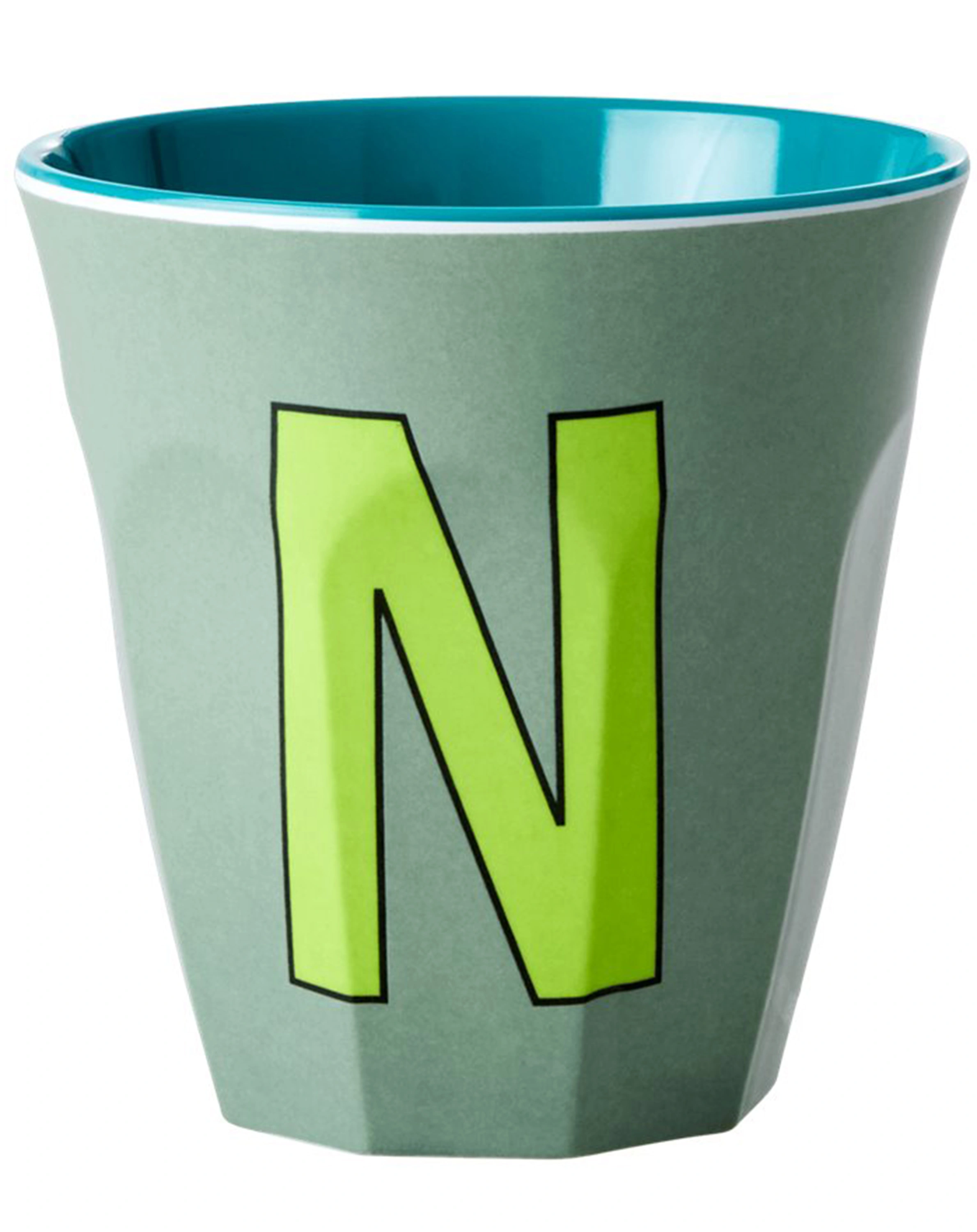 Melamin-Becher LETTER N - MEDIUM in khaki