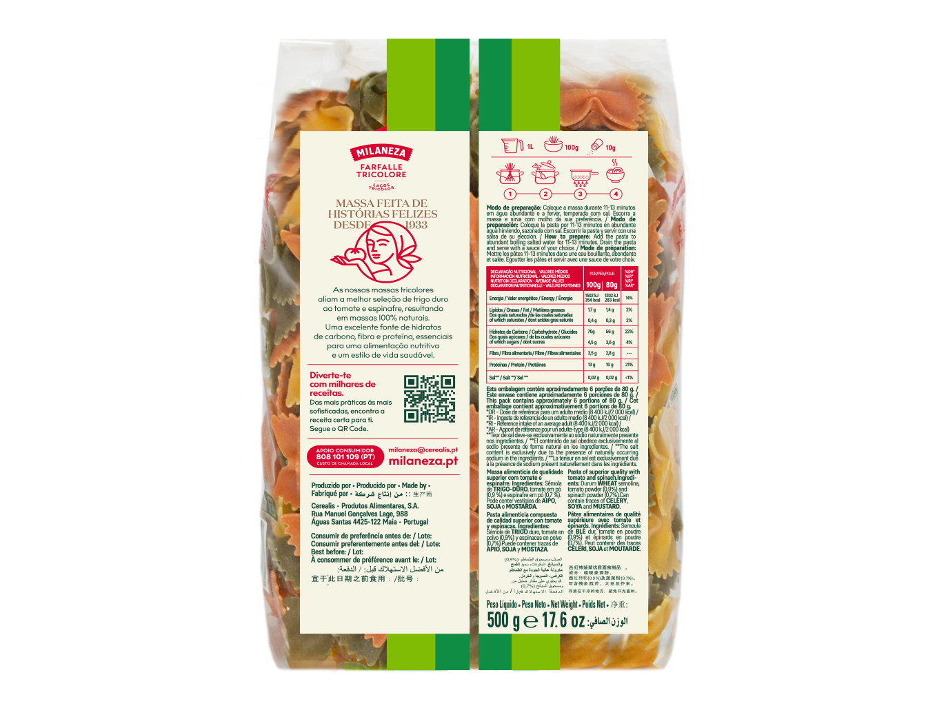 FARFALLE MILANEZA TRICOLORE 500G