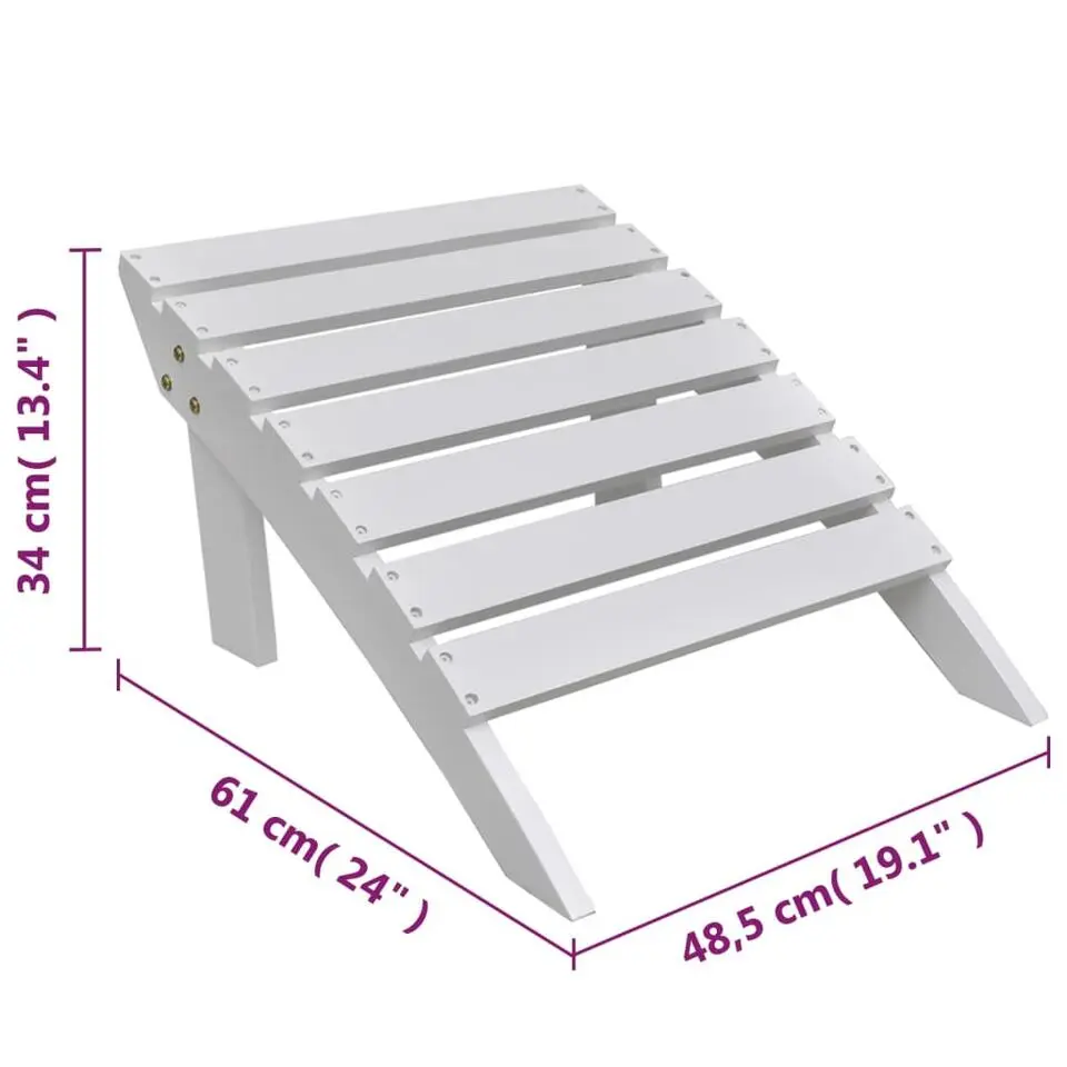 vidaXL - Tuinstoel - Wit - Hout