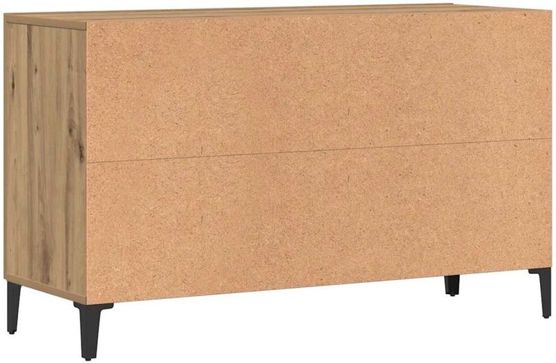 vidaXL - Dressoir - Eikenkleurig - Bewerkte Hout - 2 Deuren - 2 Lades
