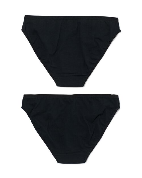 2 slips femme coton stretch noir