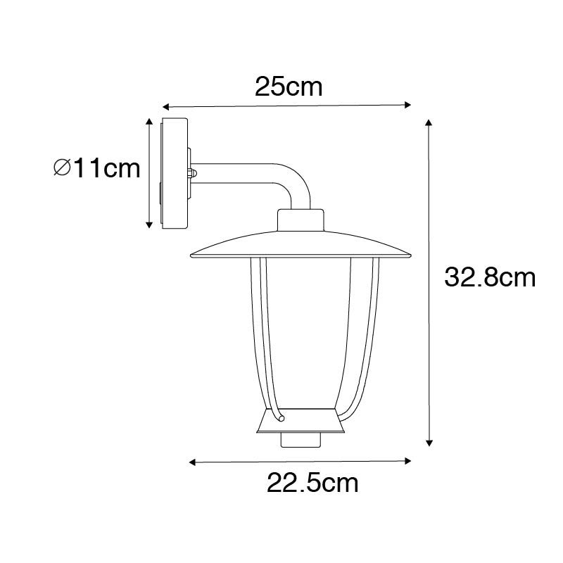 Moderne buitenwandlamp, zwart, IP44 - Khana