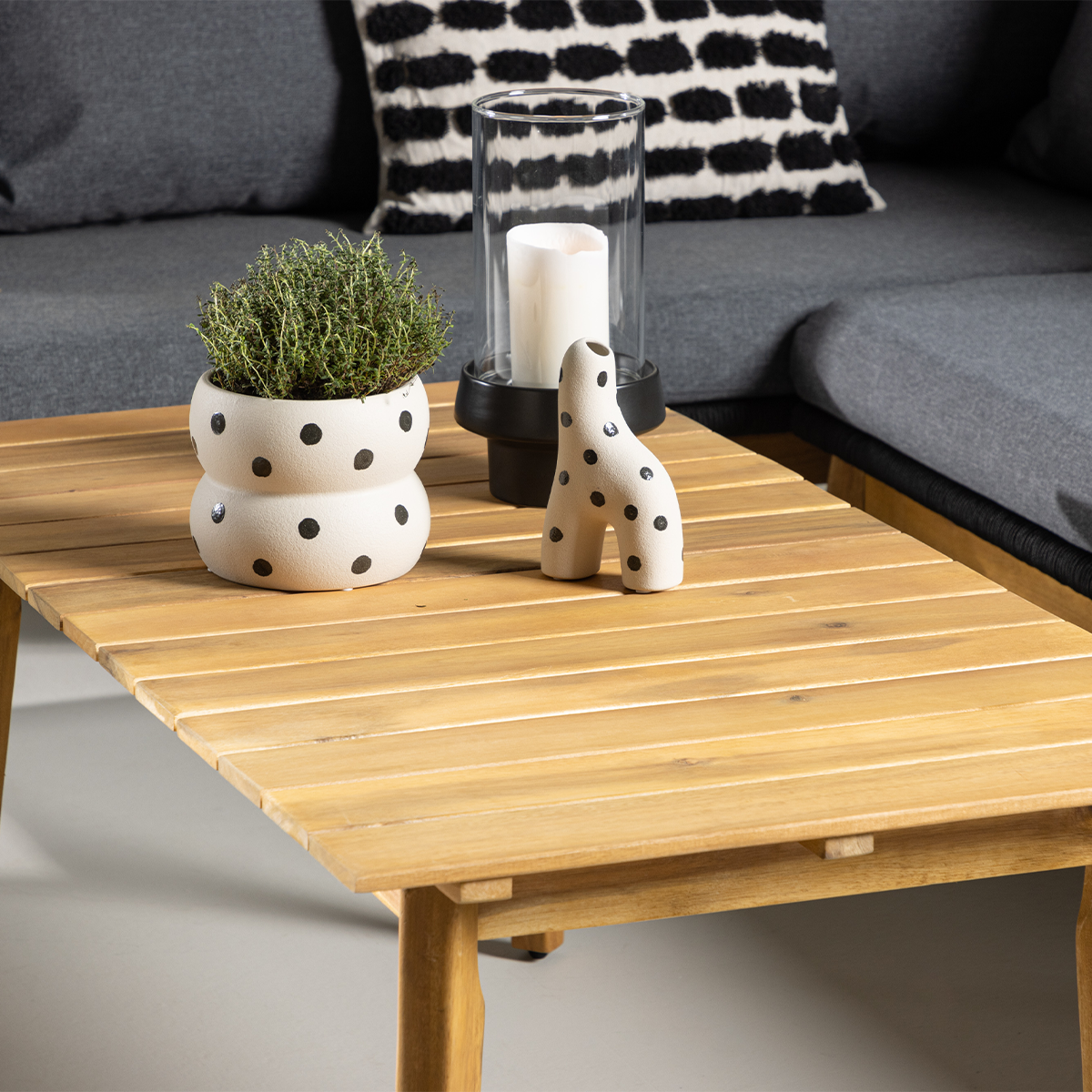 Tuin loungeset grijs Pam - met zitkussens Grijs