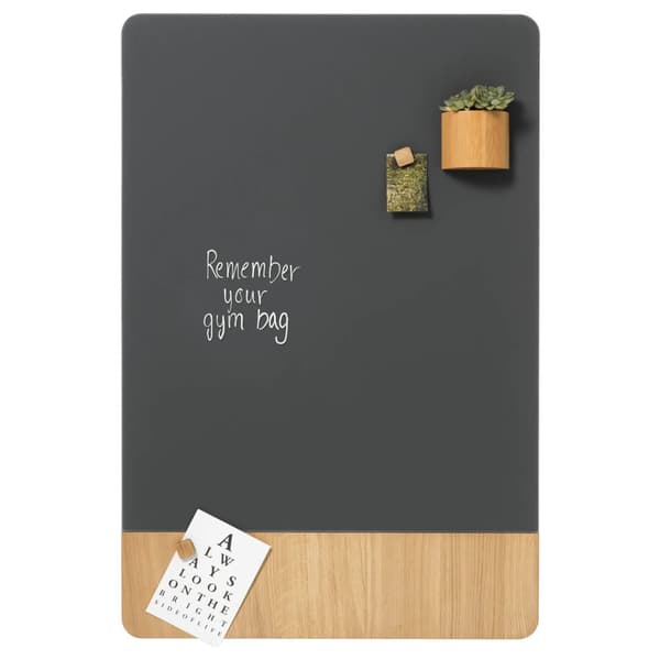 Magnetisk NAGA glastavle 120x90 cm mat glas grå med egefiner