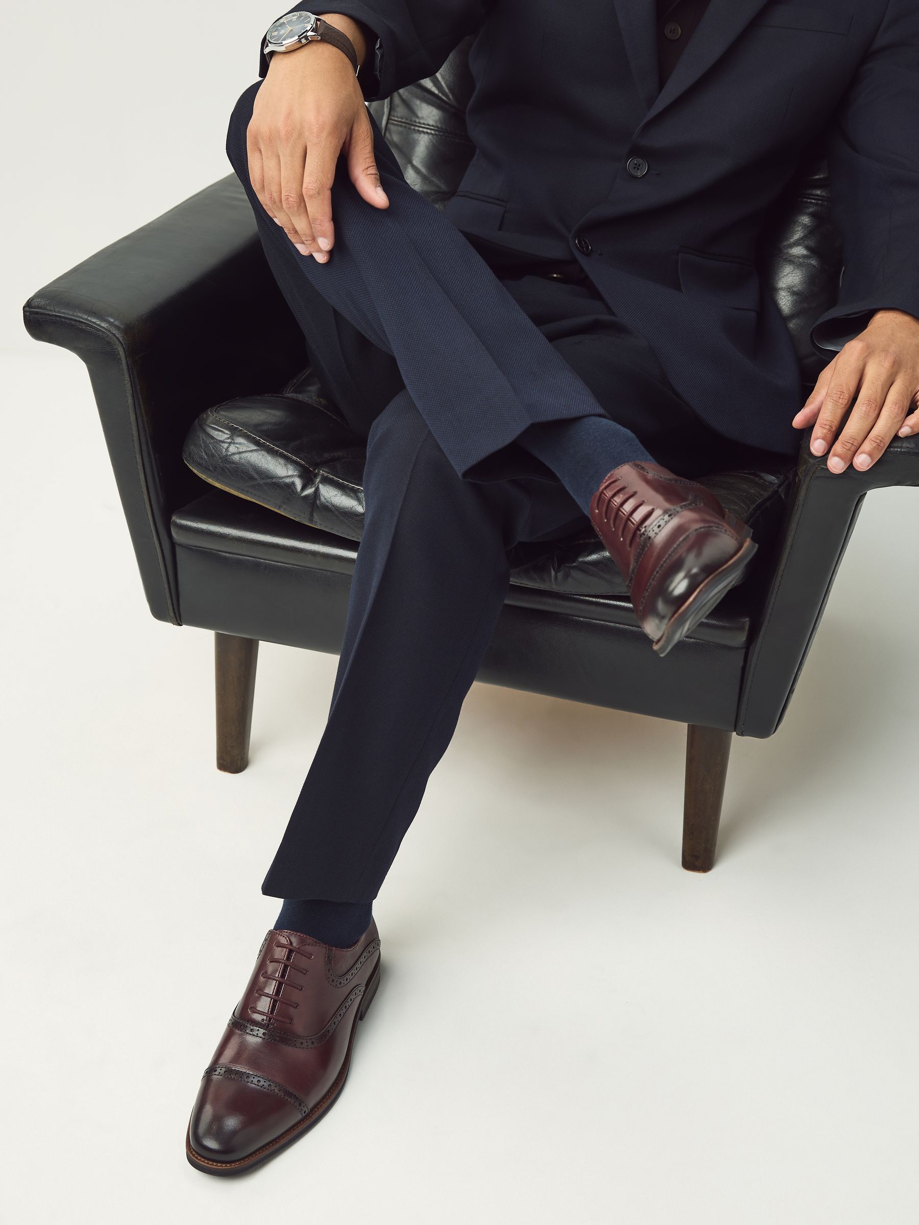Bordeauxrood - Oxford-schoenen met neusstuk