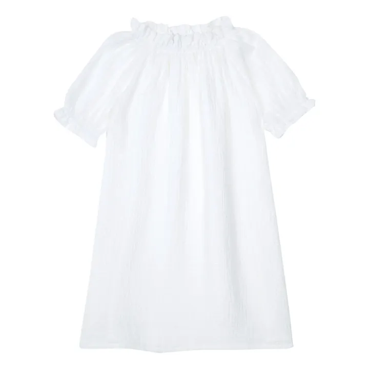 Risu Risu Robe de Nuit Double Gaze de Coton Bio Exquise | Blanc