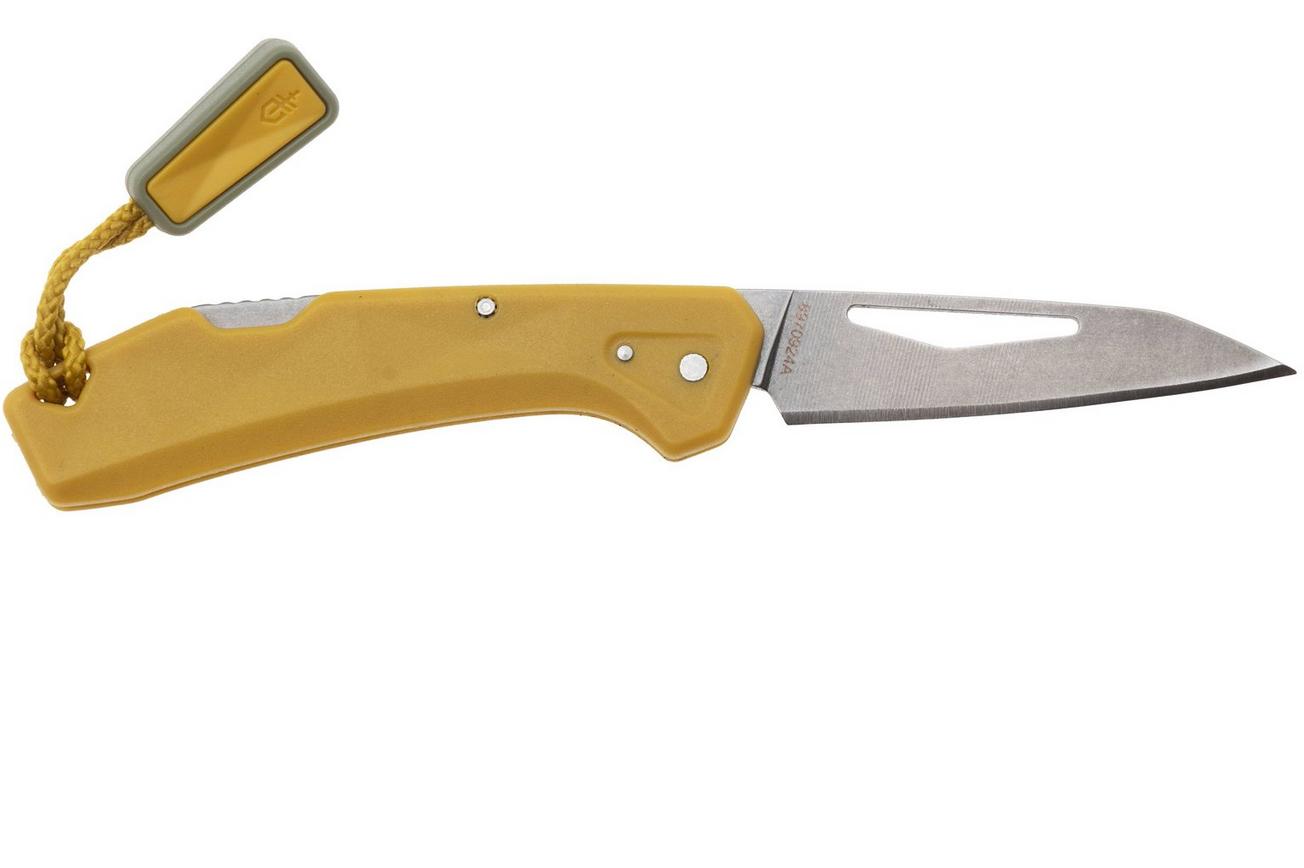 Gerber LST Mini 1074532, Stonewashed 440A, Yellow Nylon zakmes