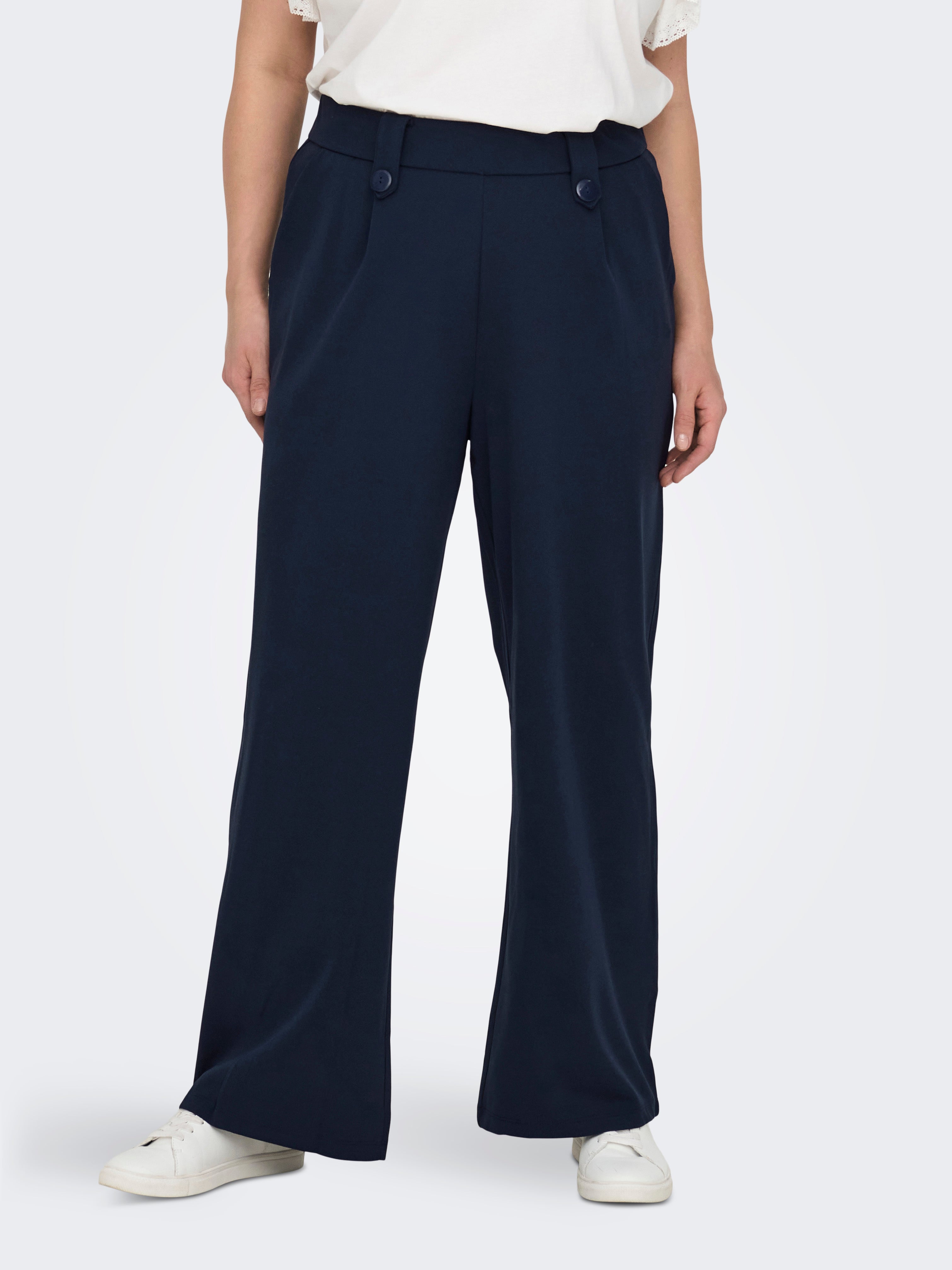CARSANIA Normal geschnitten Hose mit weitem Beinschnitt Navy Blazer