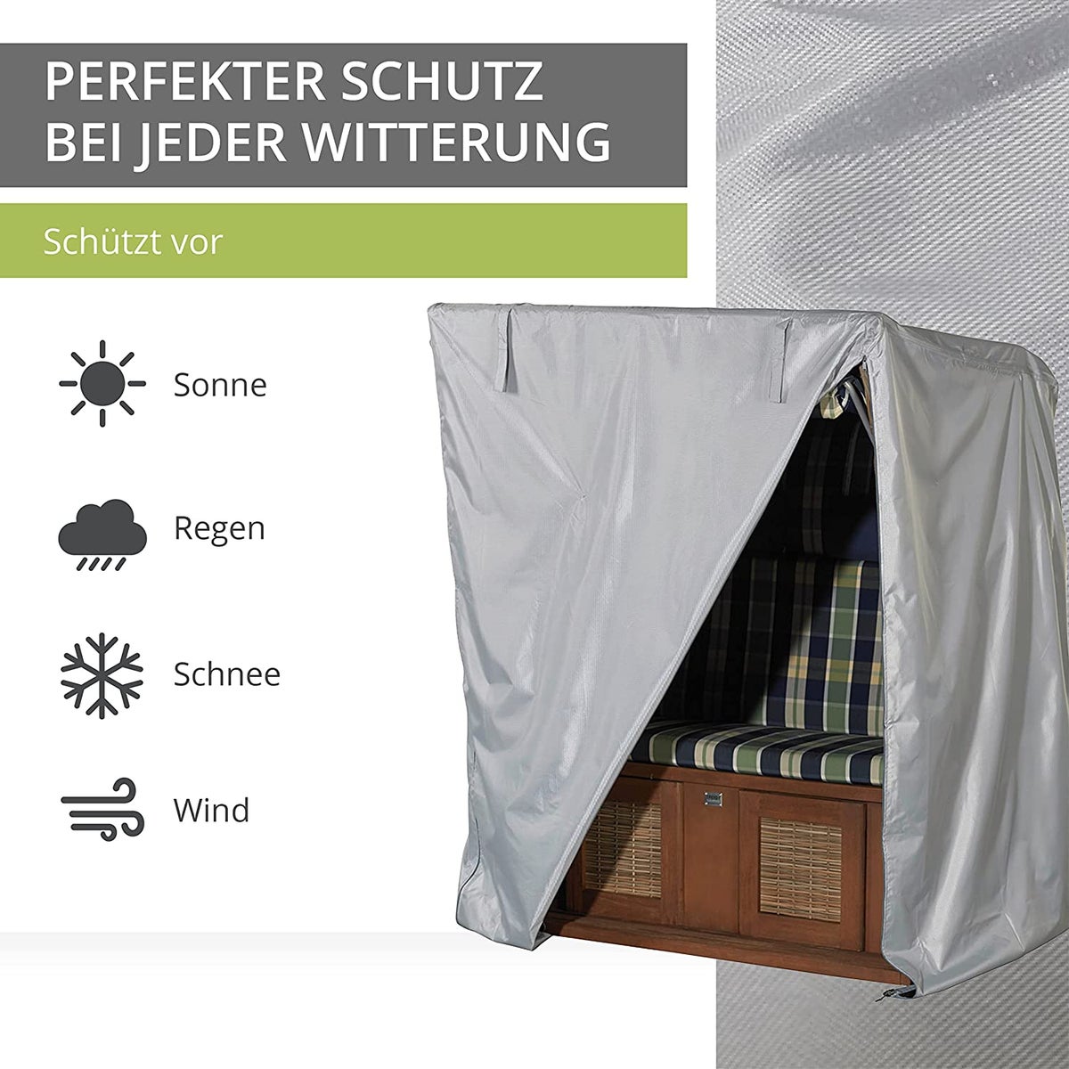 More Garden - Premium Plus strandstoelhoes: 165(B) x 100(D) x 165/140(H) cm | Ademende, waterdichte en uv-bestendige hoes voor strandstoelen van 3-laags stof | Bescherming voor strandstoelen | Taupe