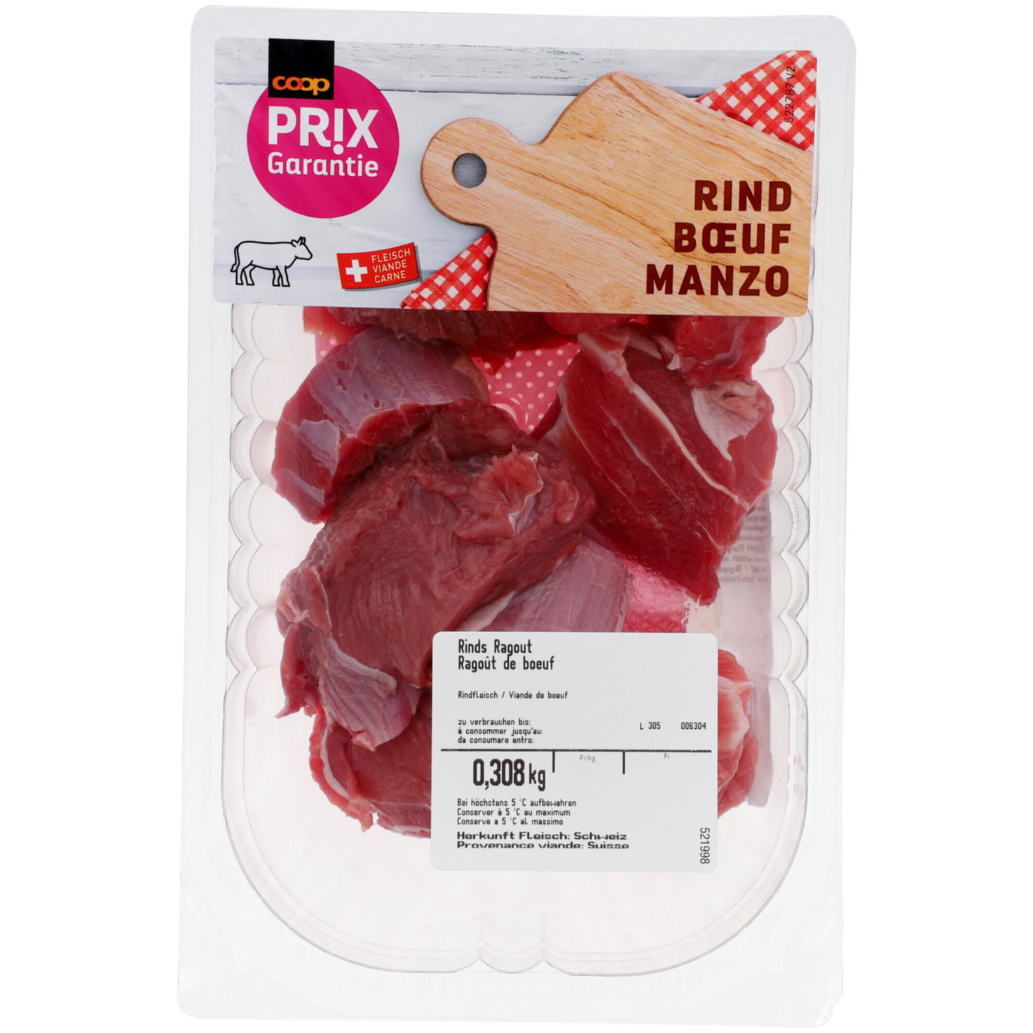 Prix Garantie Rinds Ragout ca. 400g