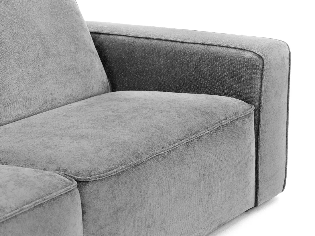 Canapé 3 places en tissu gris clair MINATA