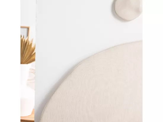 Noussa - Tête de lit en coton et lin demi-lune L170cm - Naturel