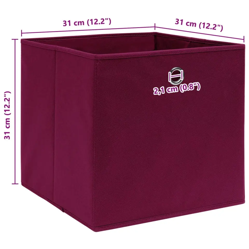 vidaXL - Opbergbox - Rood - Stof - 4 stuks
