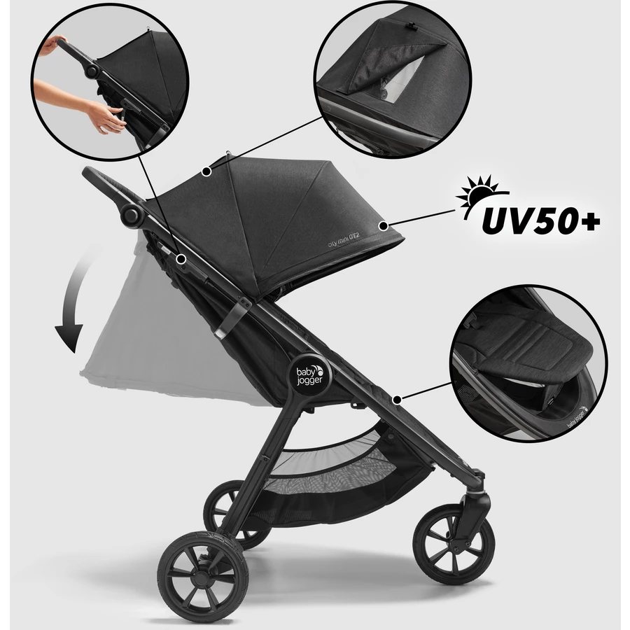 baby jogger Kombi-Kinderwagen City Mini GT2 Opulent Black inklusive Babywanne und Sicherheitsbügel
