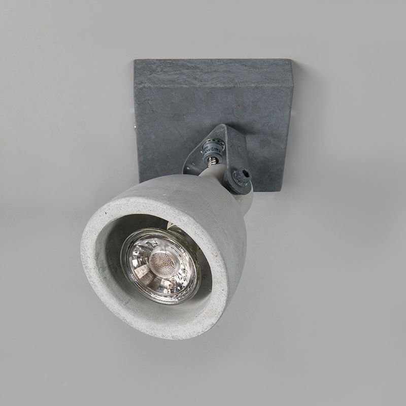Set van 6 industriële spots grijs beton 1-lichts - Creto