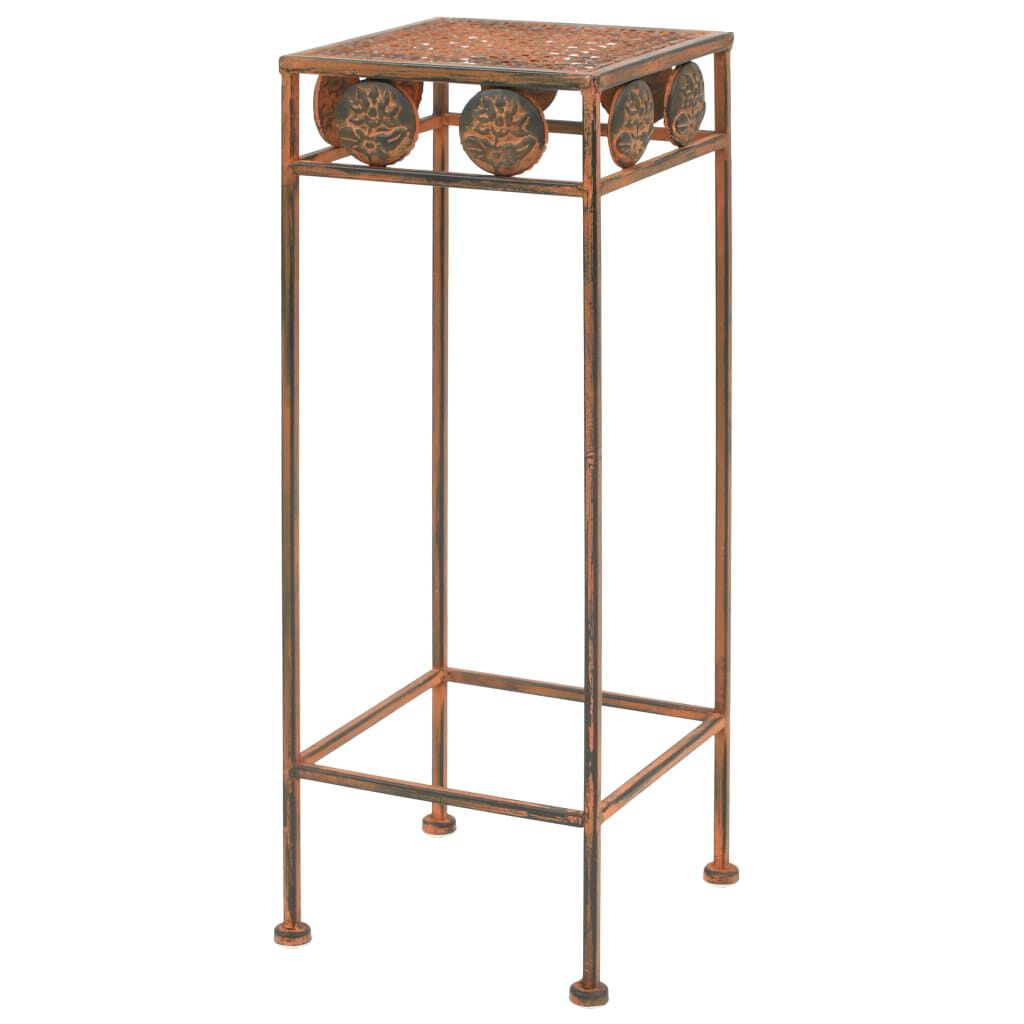 vidaXL Set van 3 vintage metalen plantenstandaards roest